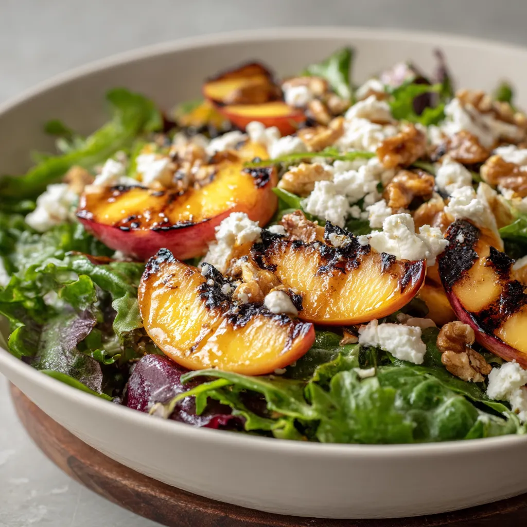 Ensalada de manzana asada con queso de cabra.