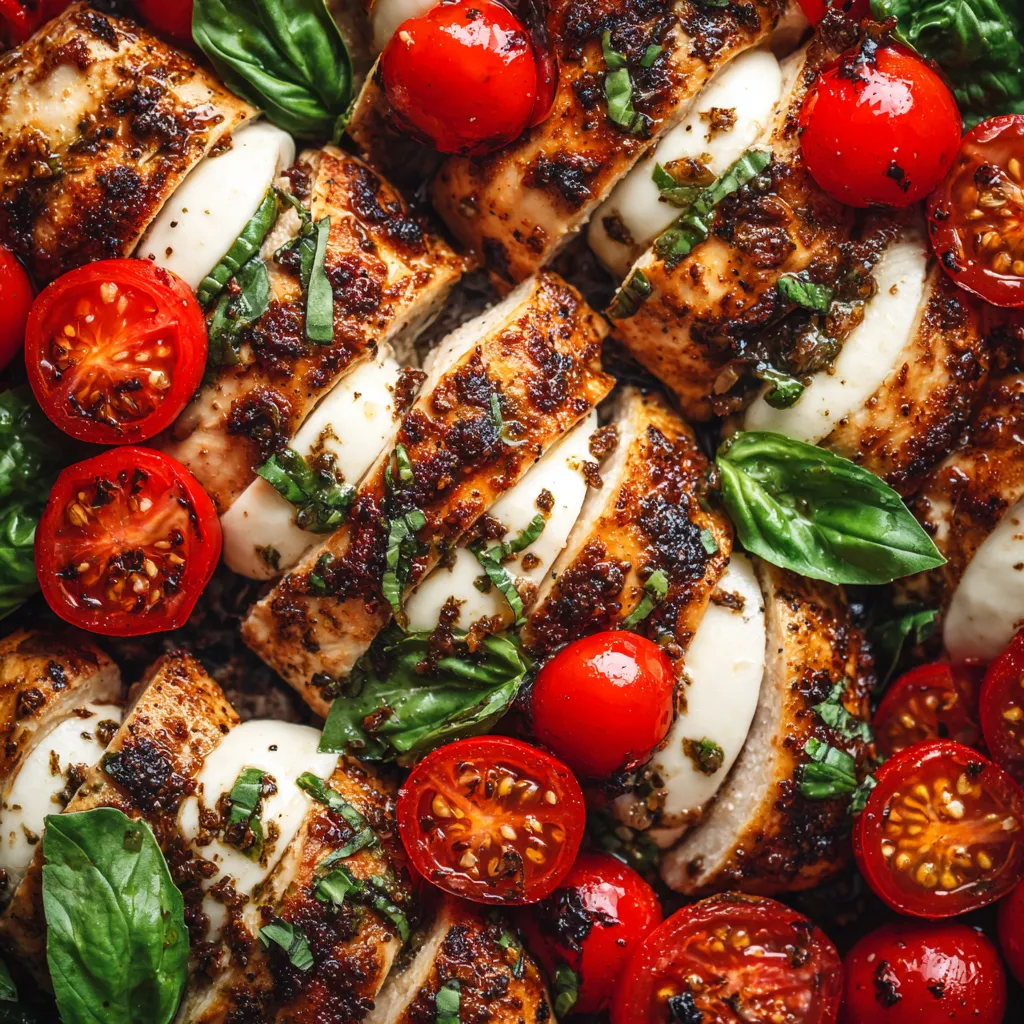 Caprese grilled chicken.