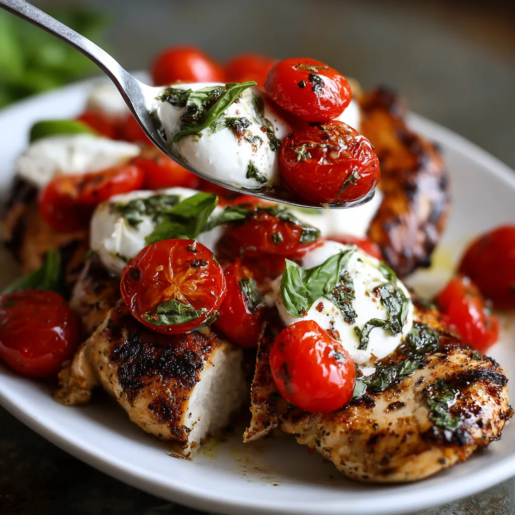 Caprese grilled chicken.
