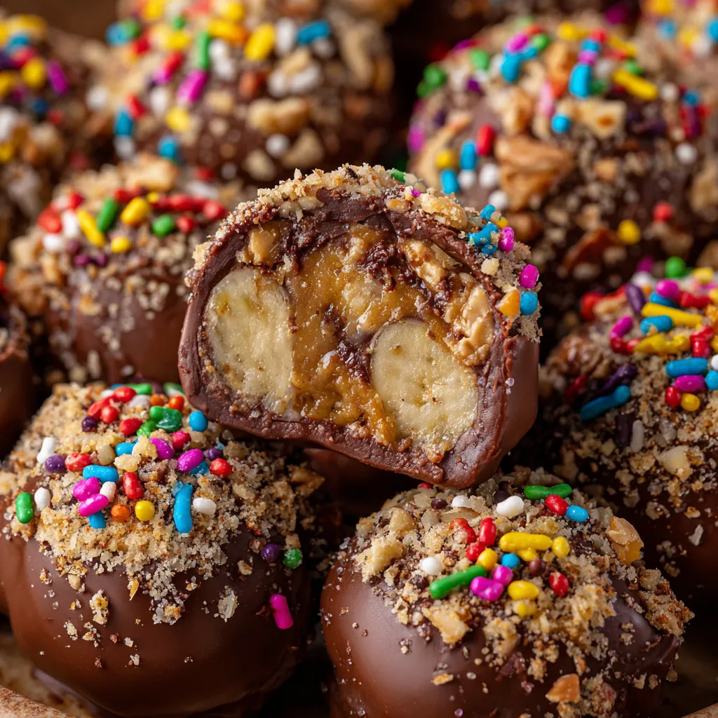 Chocolate-Covered Frozen Banana Bites.