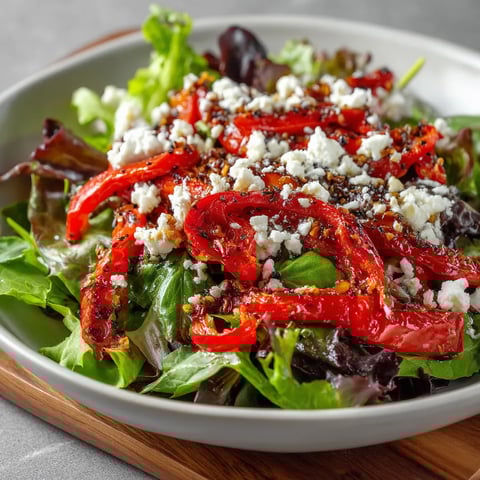 Salad con tomate rojo y queso de cabra.