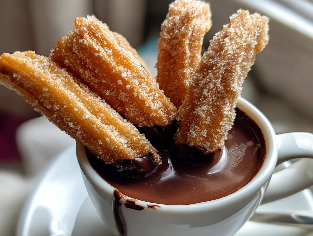 Un cup of chocolate with a pastry sticking out of it.