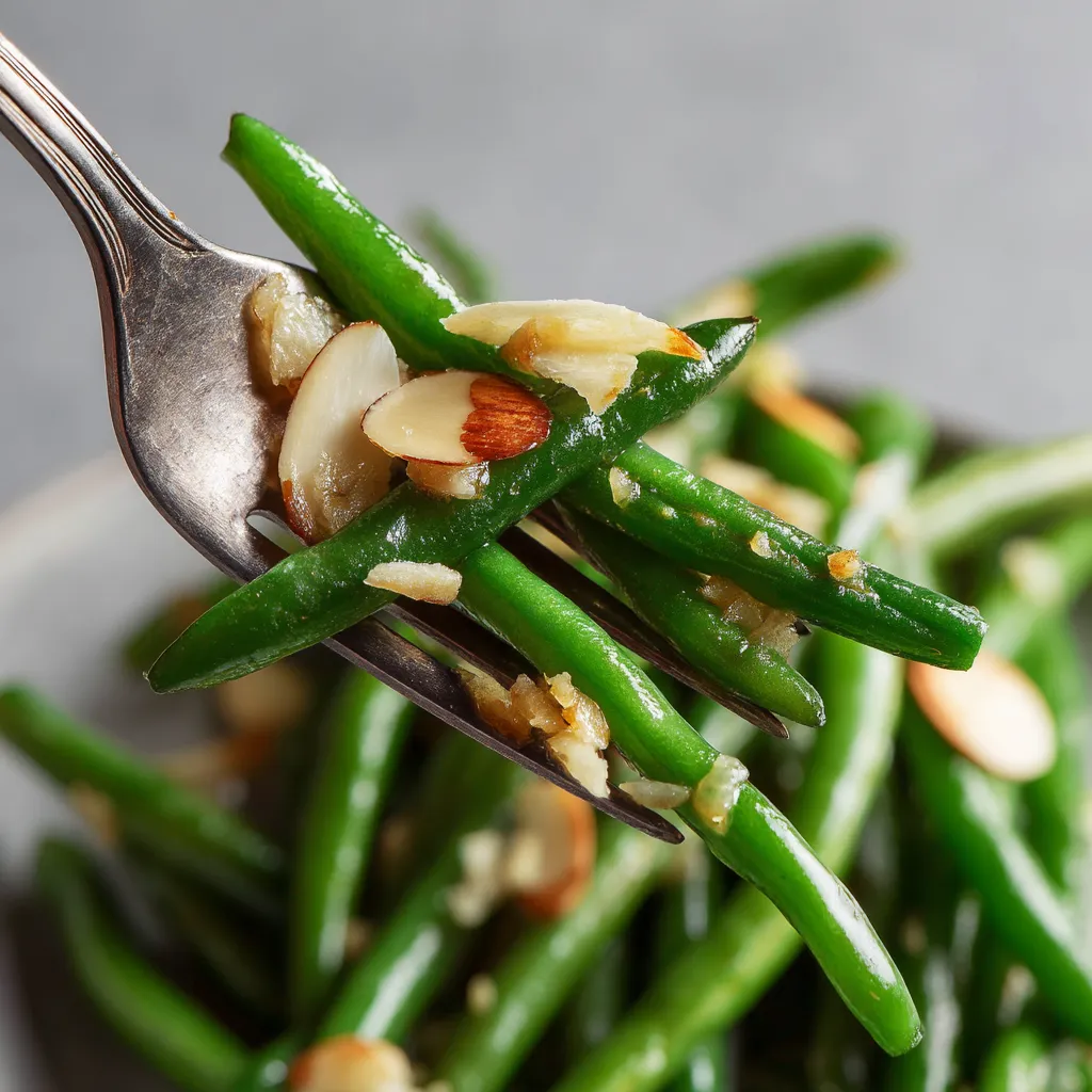 Green beans with almonds and garlic.