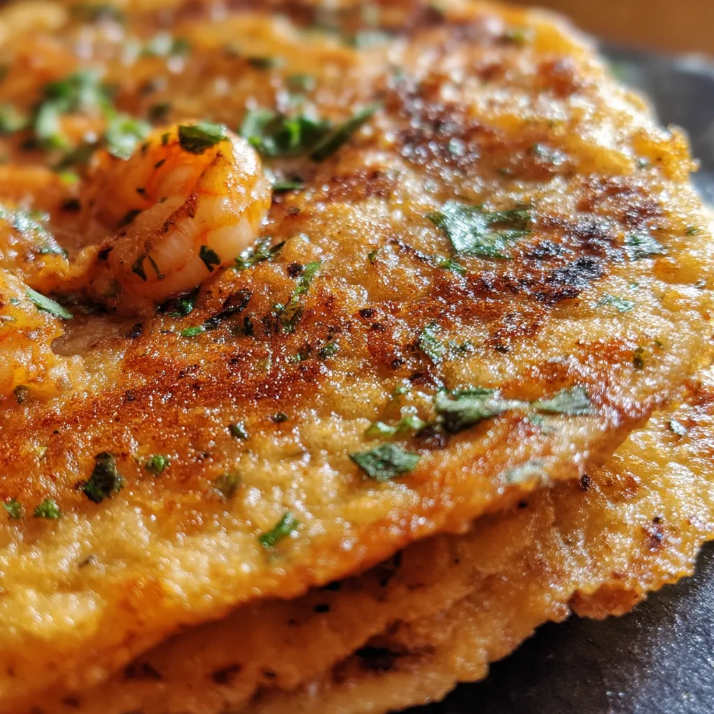 Panqueques de camarones andaluces.