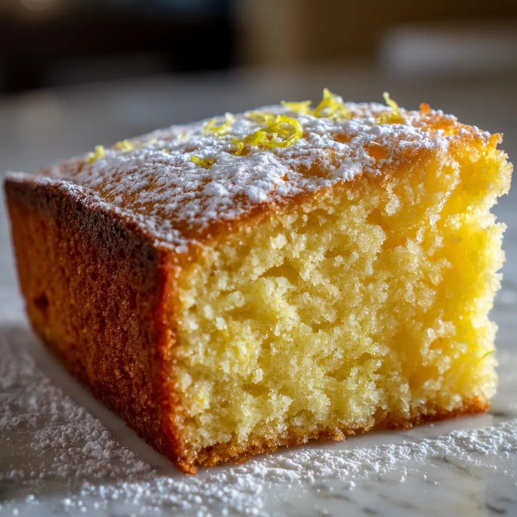 Un trozo de pan de limón con aceite de oliva.
