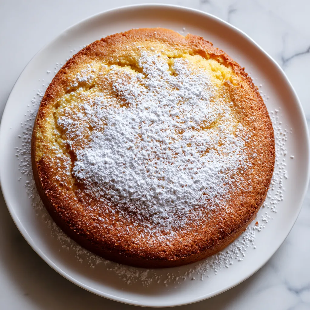 Un pastel de limón con azúcar en una cacerola.
