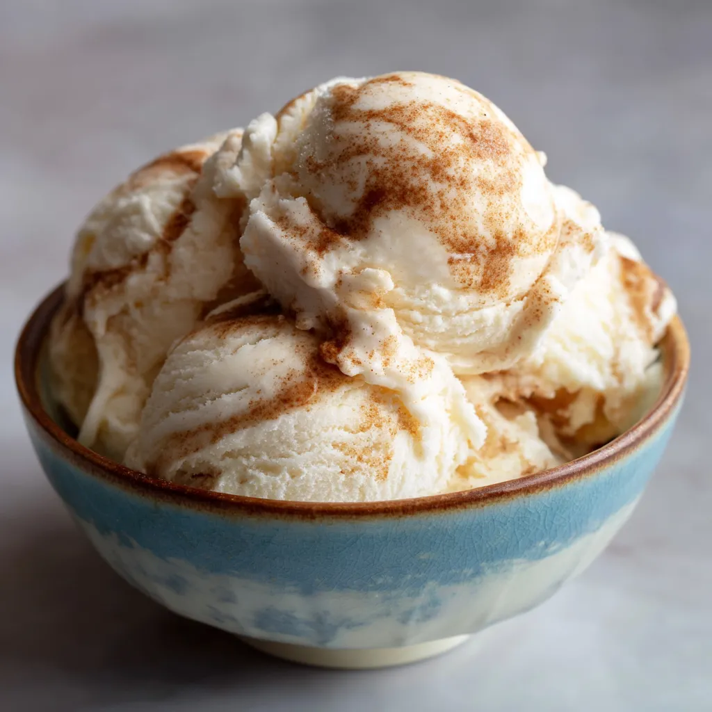 Un bol de helado de horchata con crema.