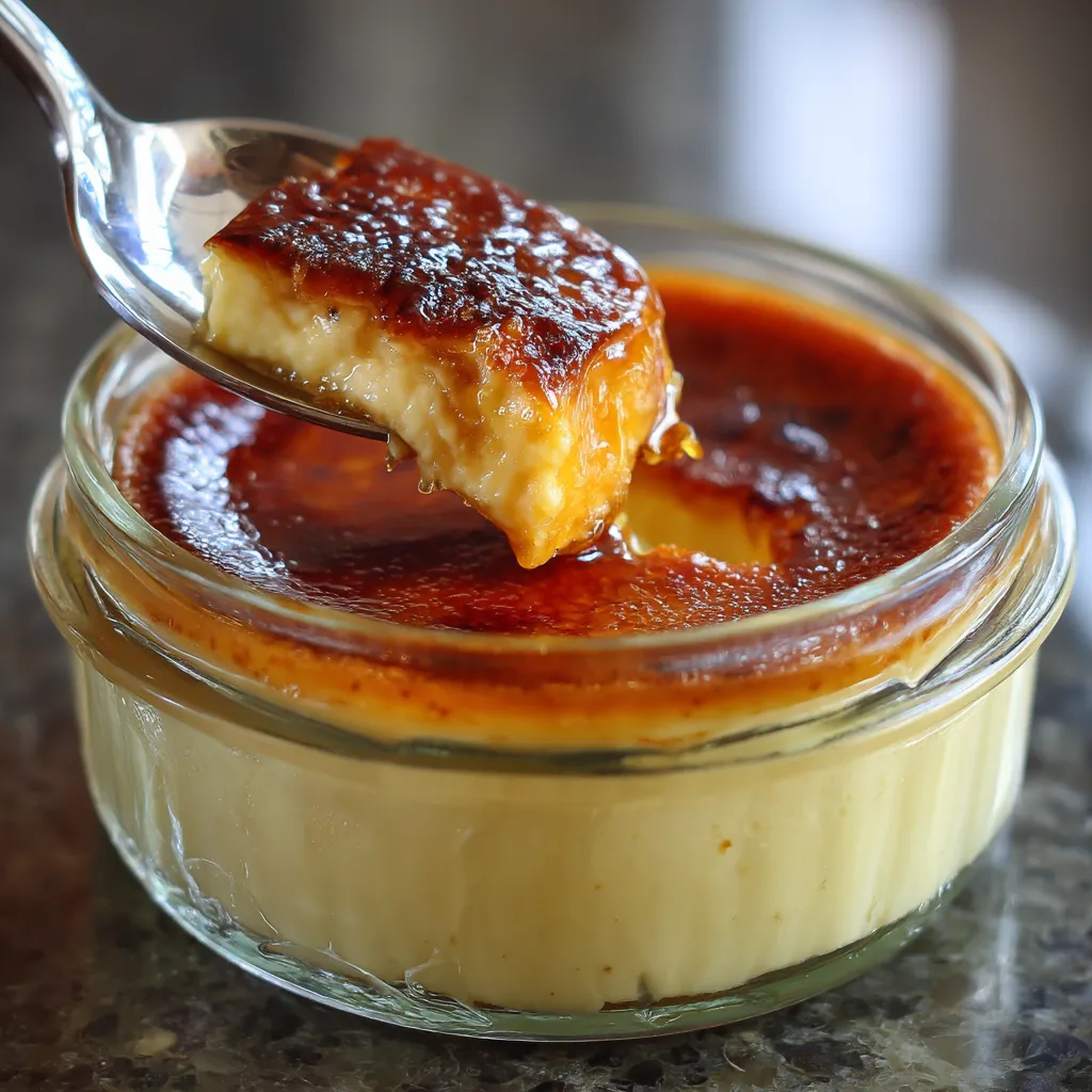 Catalan cream with burnt sugar top.