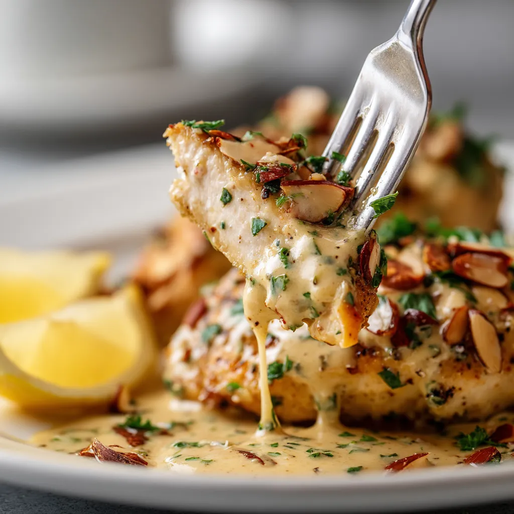 Chicken with Almond and Garlic Sauce.