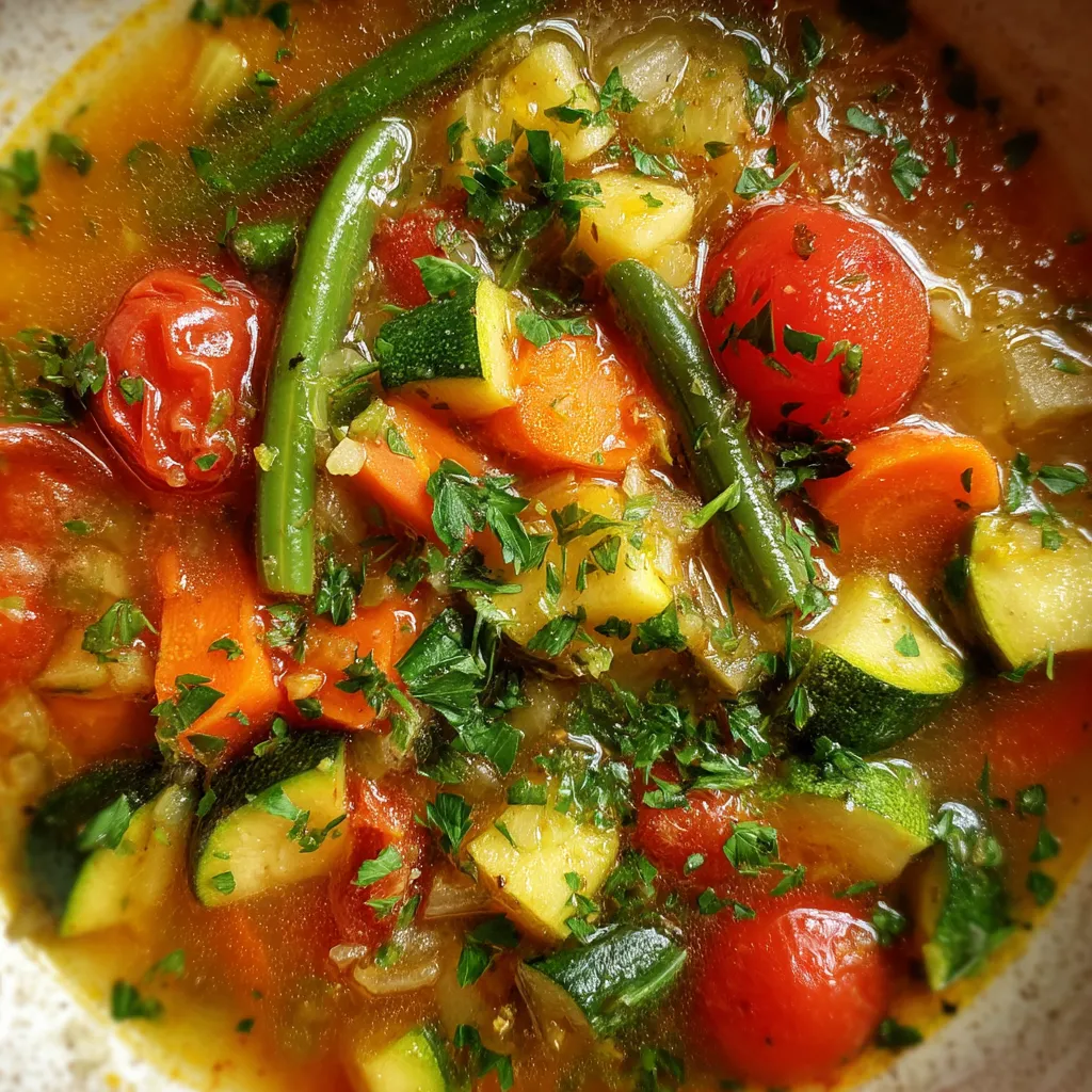 Cazuela de verduras de primavera.