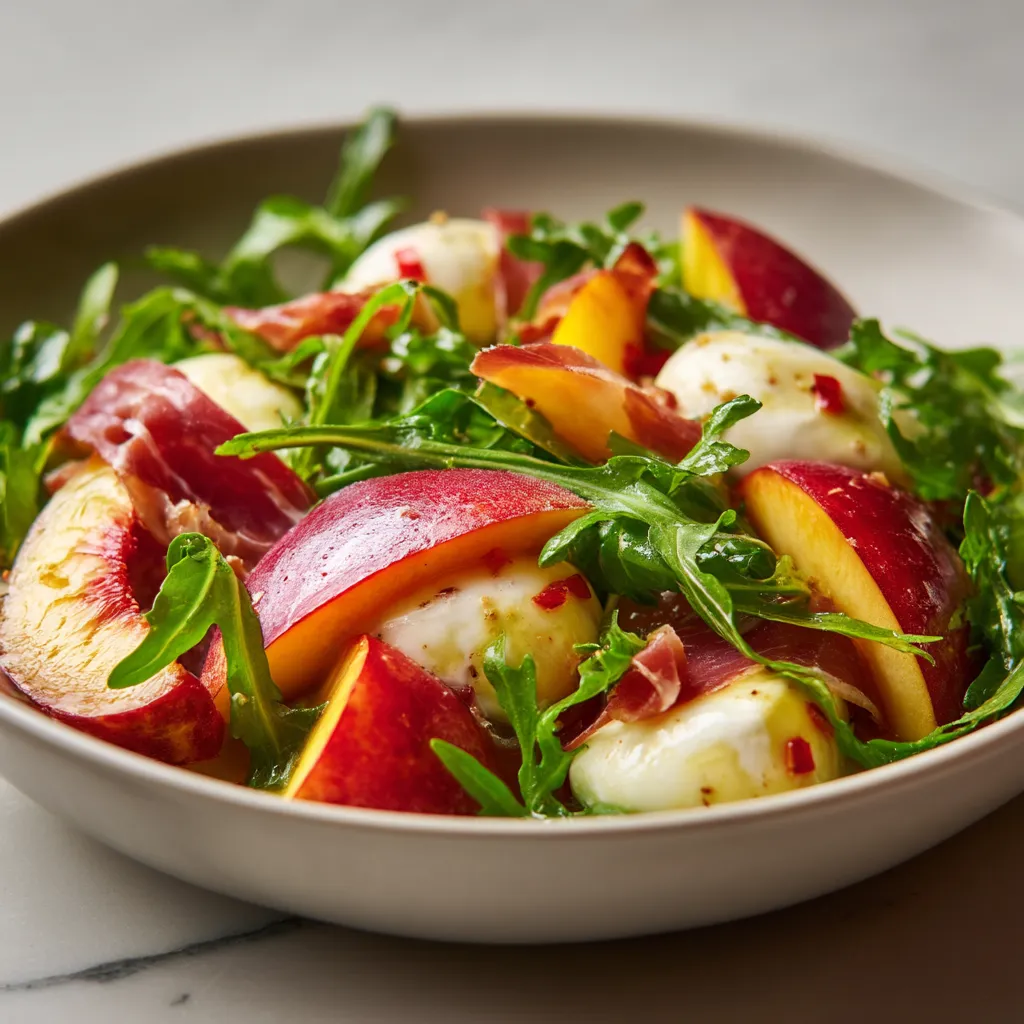 Salade de Nectarines, Mozzarella & Speck.
