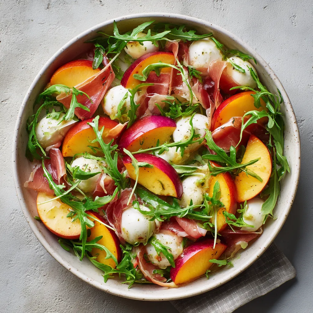 Salade de Nectarines, Mozzarella & Speck.