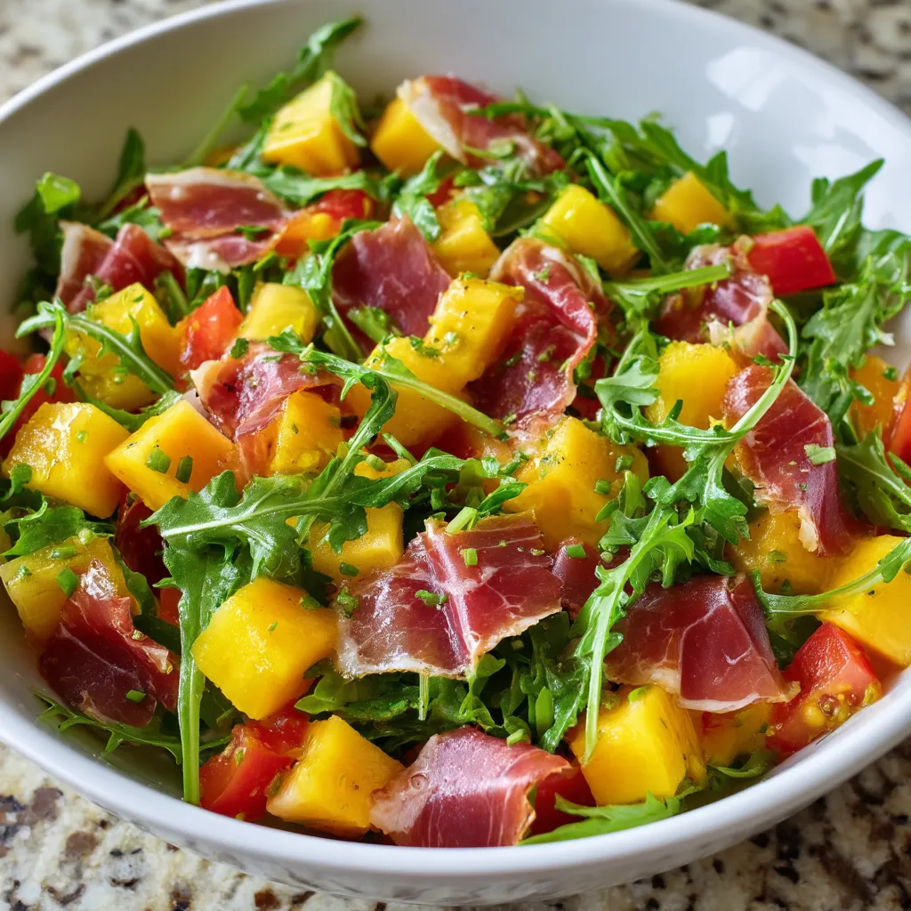 Salade de Melon Jaune, Roquette & Coppa.