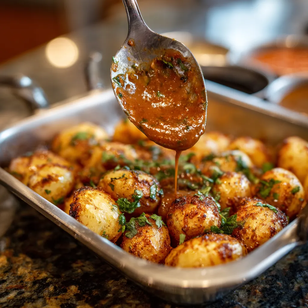 Papas arrugadas con salsa.