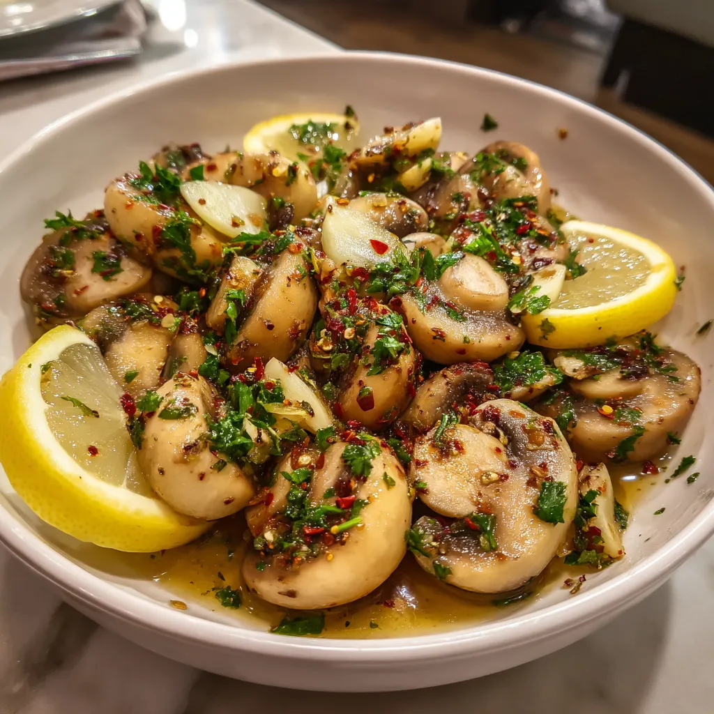 Setas al Ajillo (Garlic Mushrooms) en un plato.