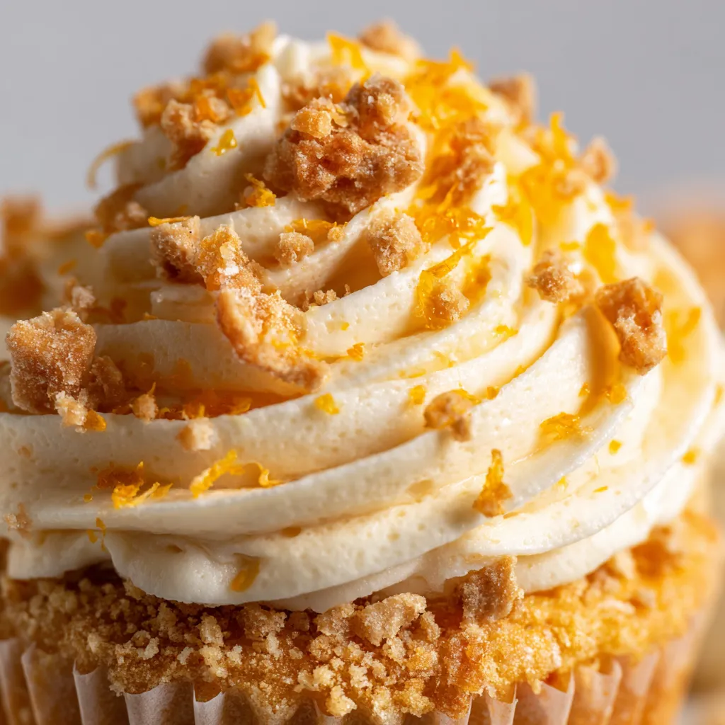 Cupcake con turrón y crema de naranja.