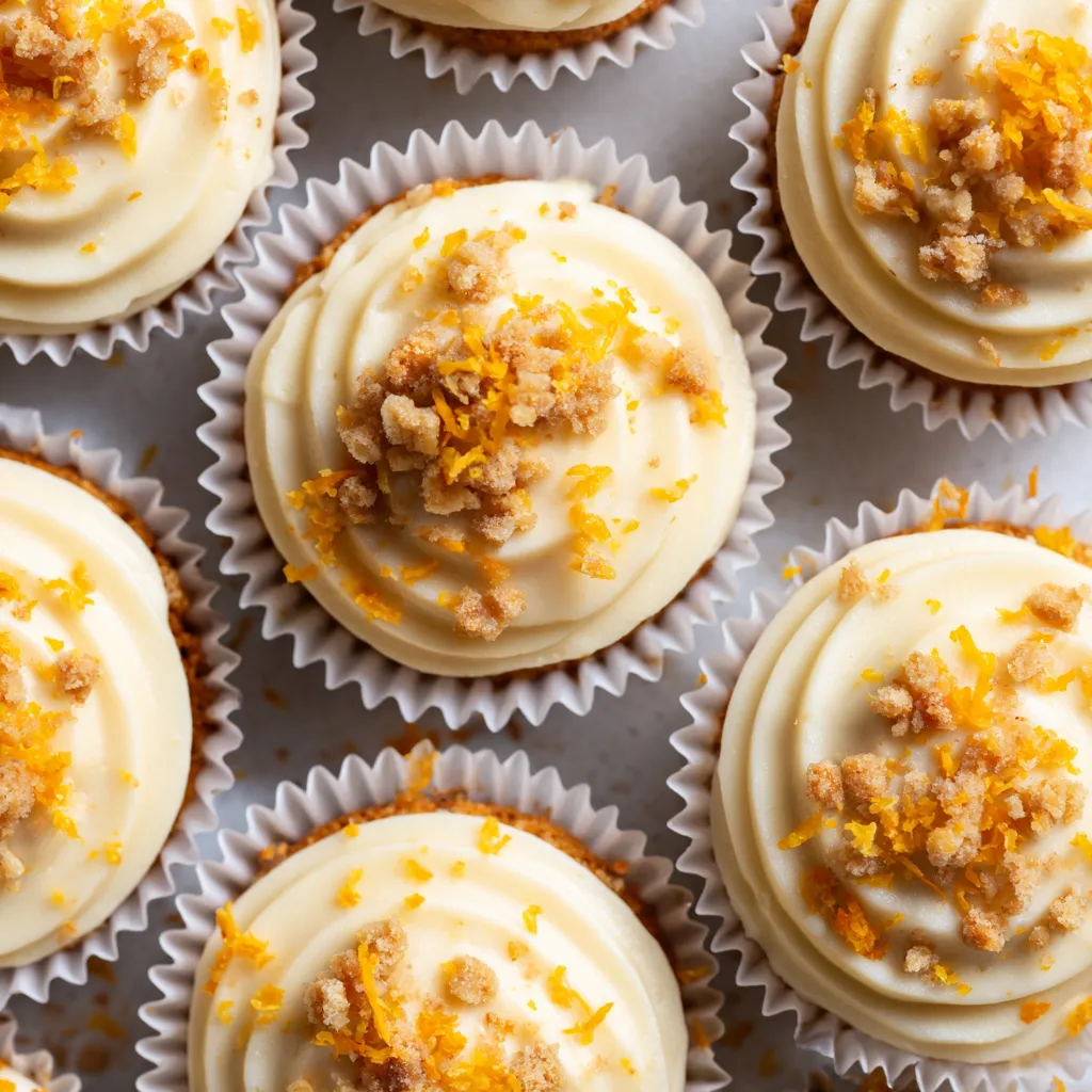 Cupcakes con turrón y crema de naranja.