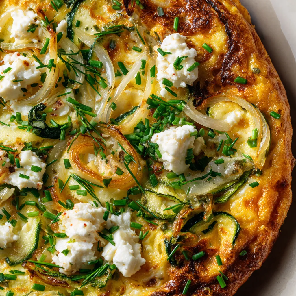 Omelette con zucchini y queso de cabra.