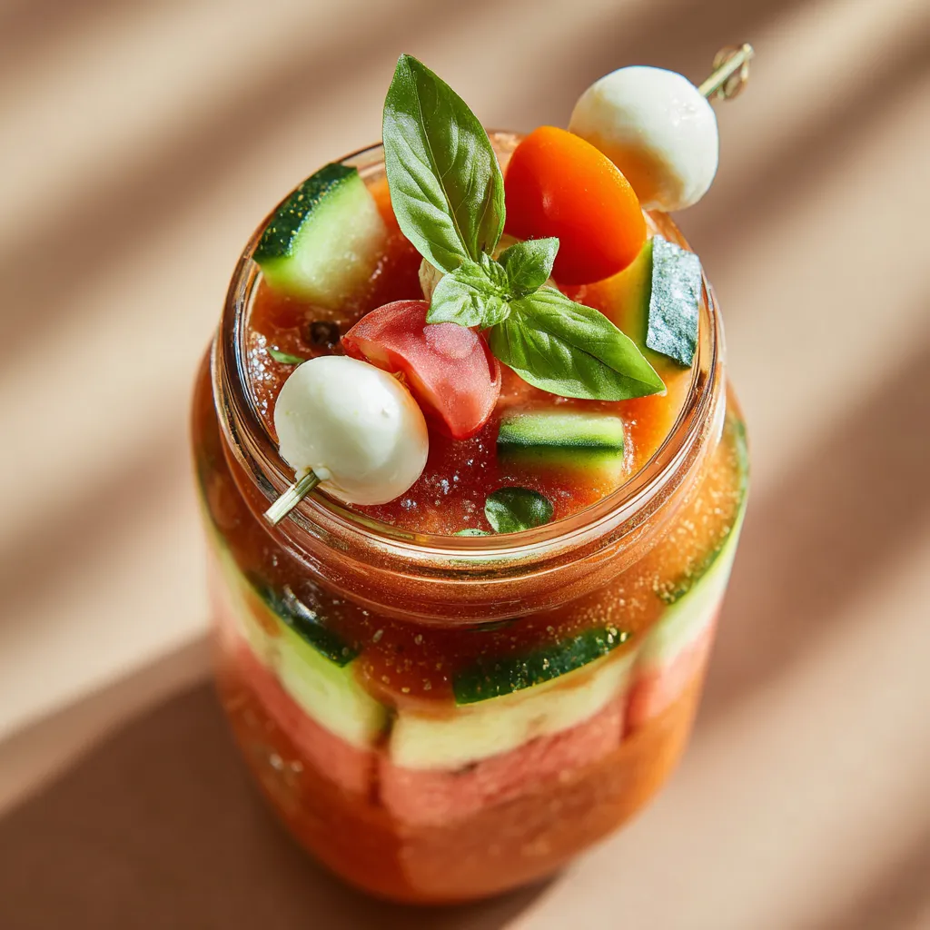 Sunset Gazpacho Mason Jars.