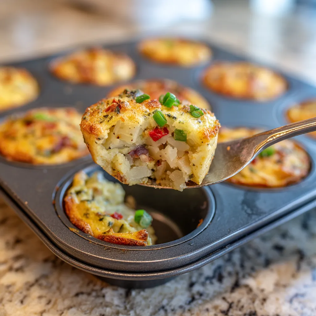 Un muffin de patatas con verduras.