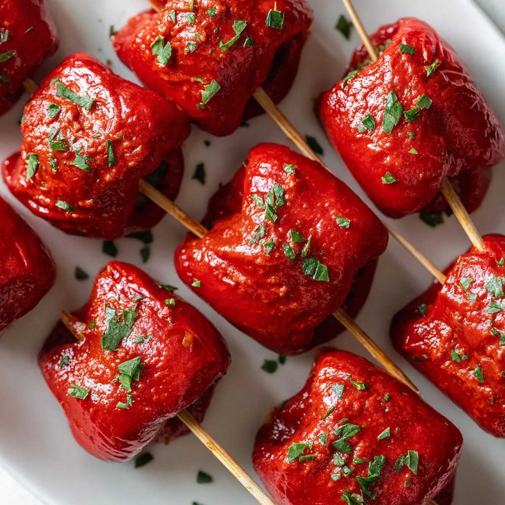 Piquillo pepper lollipops.