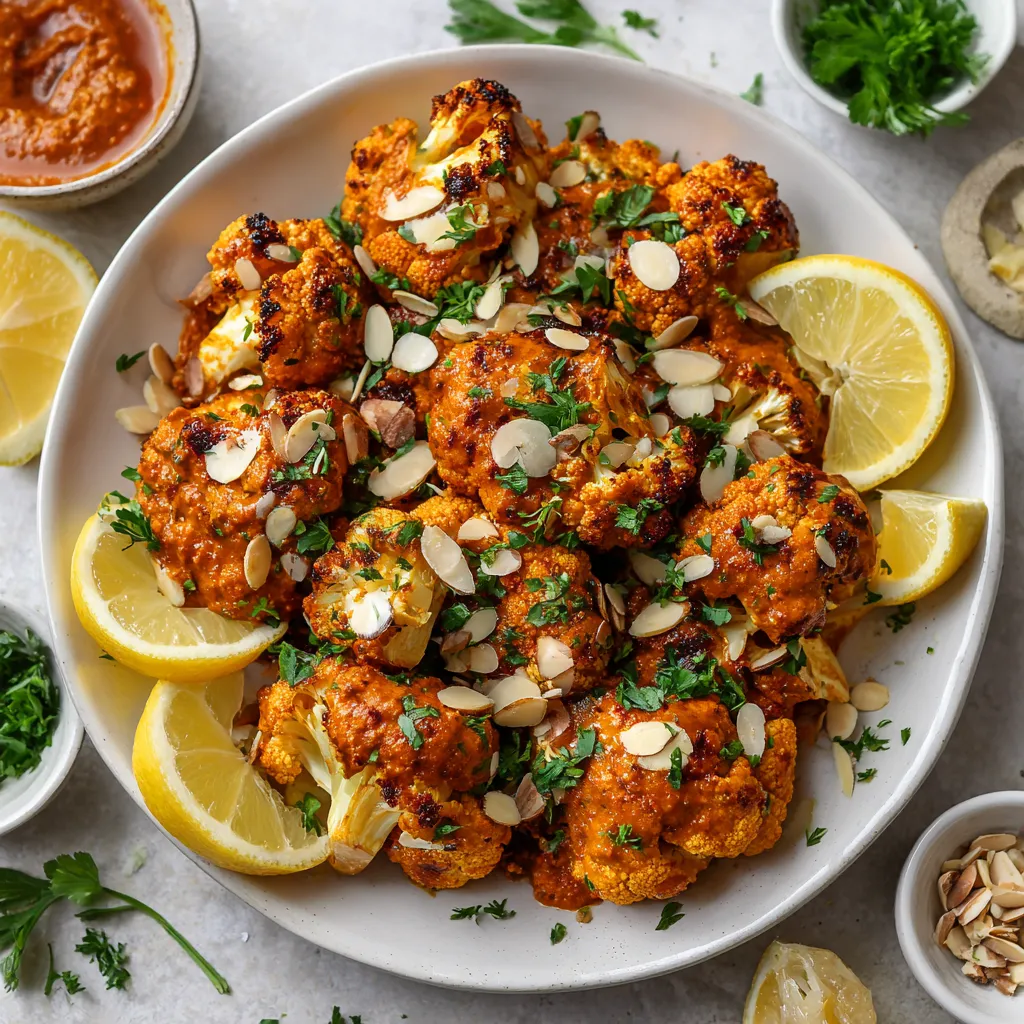 Plato de Romesco Cauliflower Wings.