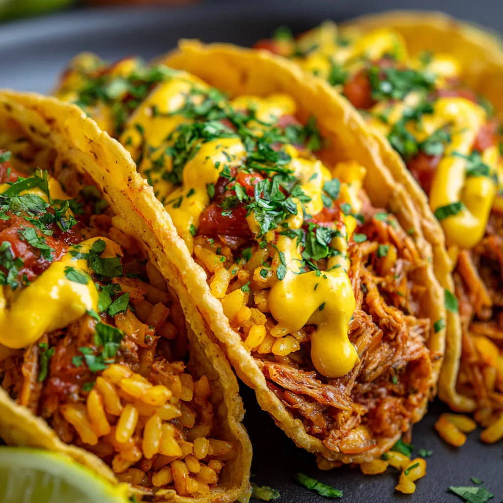 Tacos de paella con jackfruit.