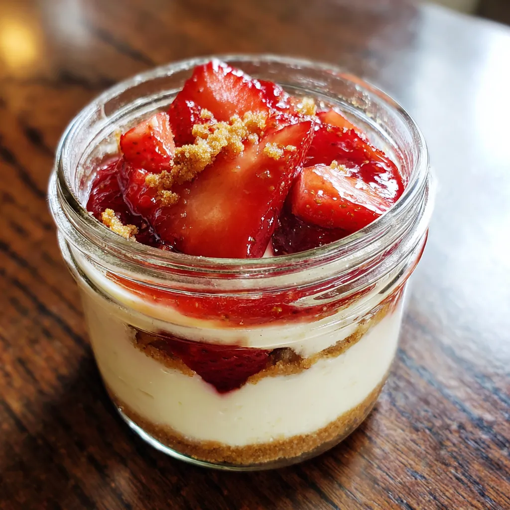 Un trozo de pastel de frutas con trozos de fresa y crema batida.