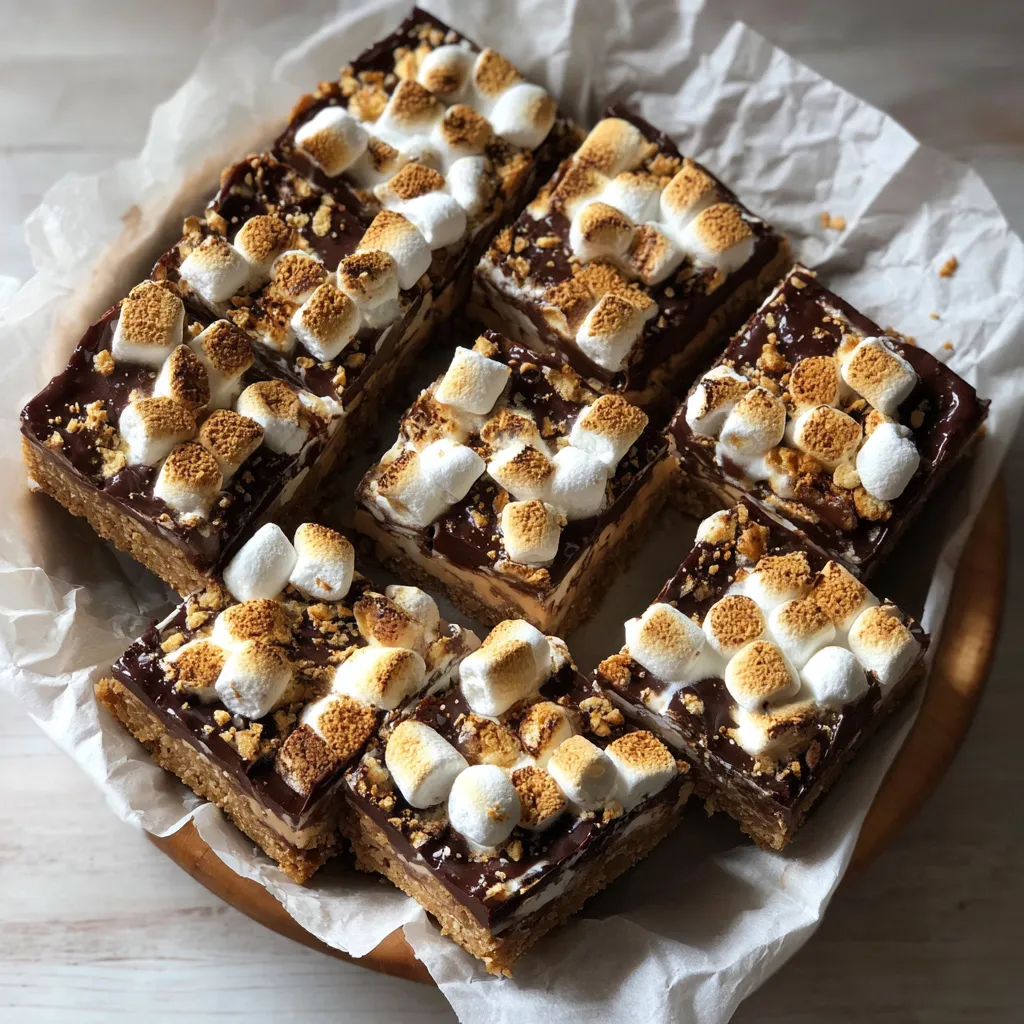 Un plato de pie de limón con marshmallows y chocolate.