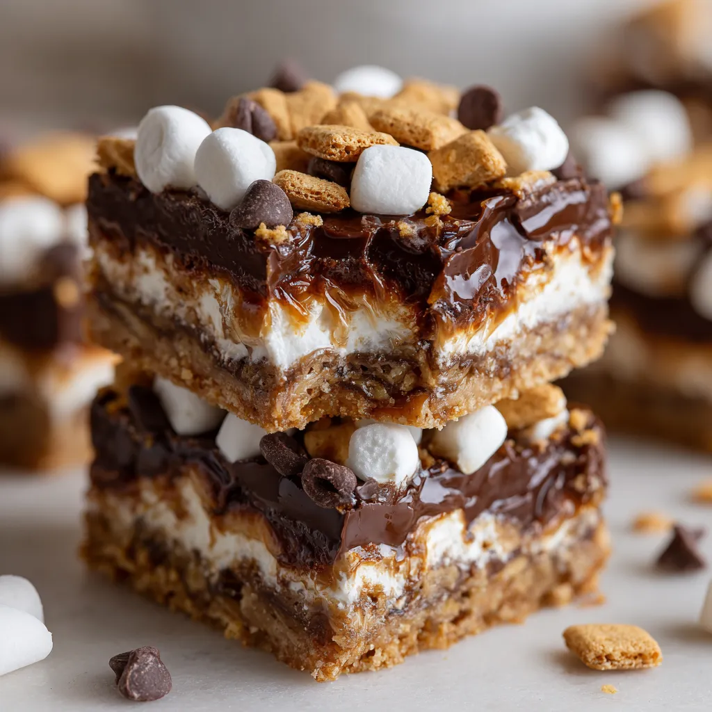 Un trozo de pie de limón con chocolate y marshmallows.