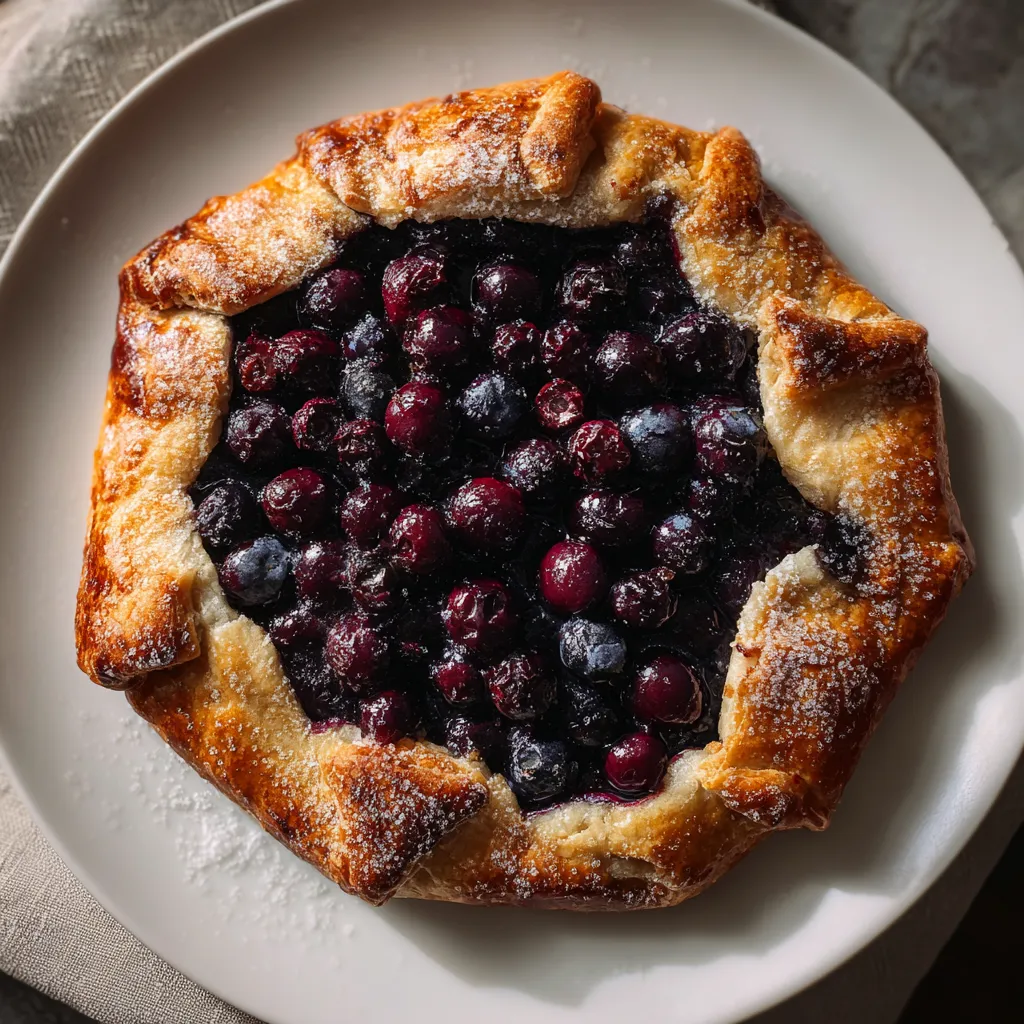 Un plato de galette de arándanos azules.