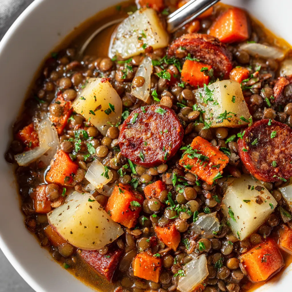 Lentejas con chorizo.