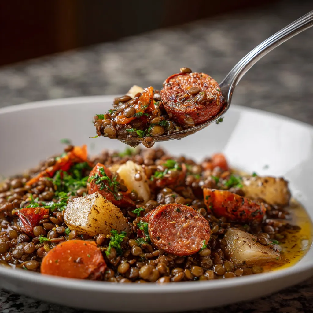 Lentejas con chorizo.