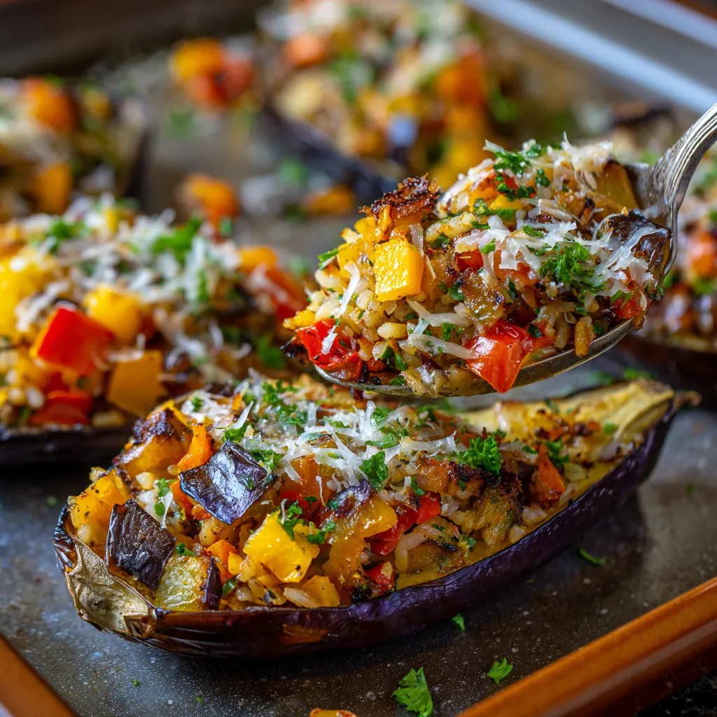 Aubergines Farcies Végétariennes.
