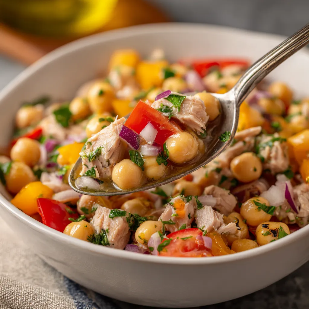 Salade espagnole con pois chiches y thon.