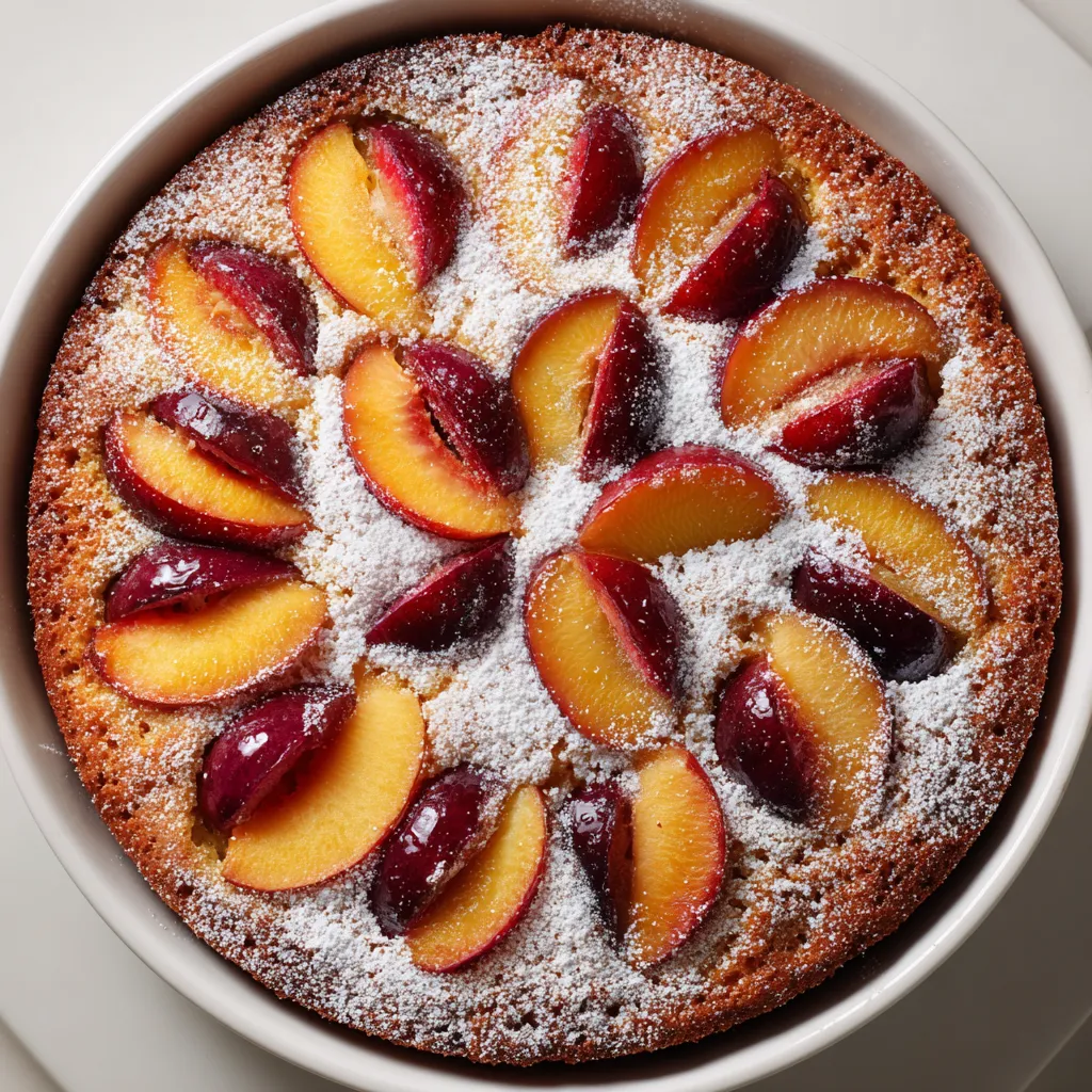 Gâteau aux Pêches & Prunes de Saison.