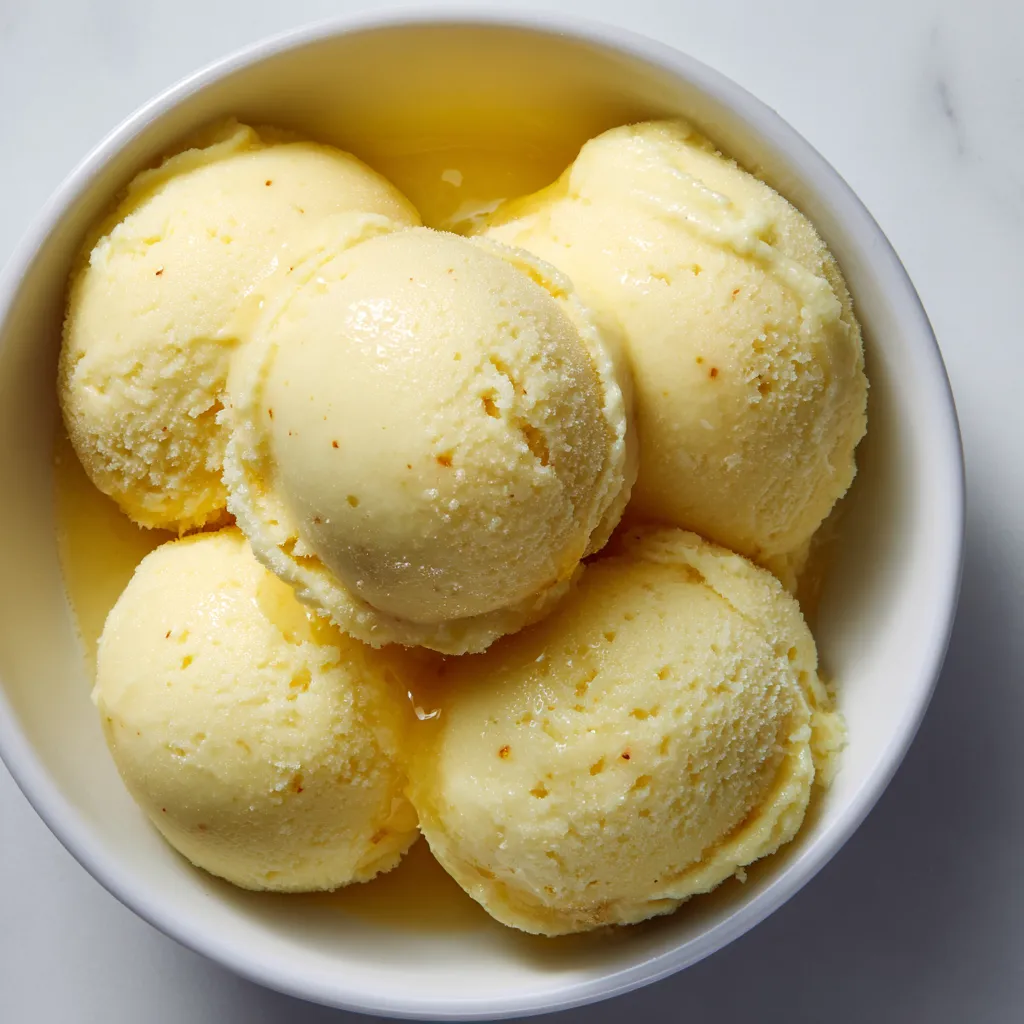 Un bol de sorbet coing-vanille sin sorbetière.