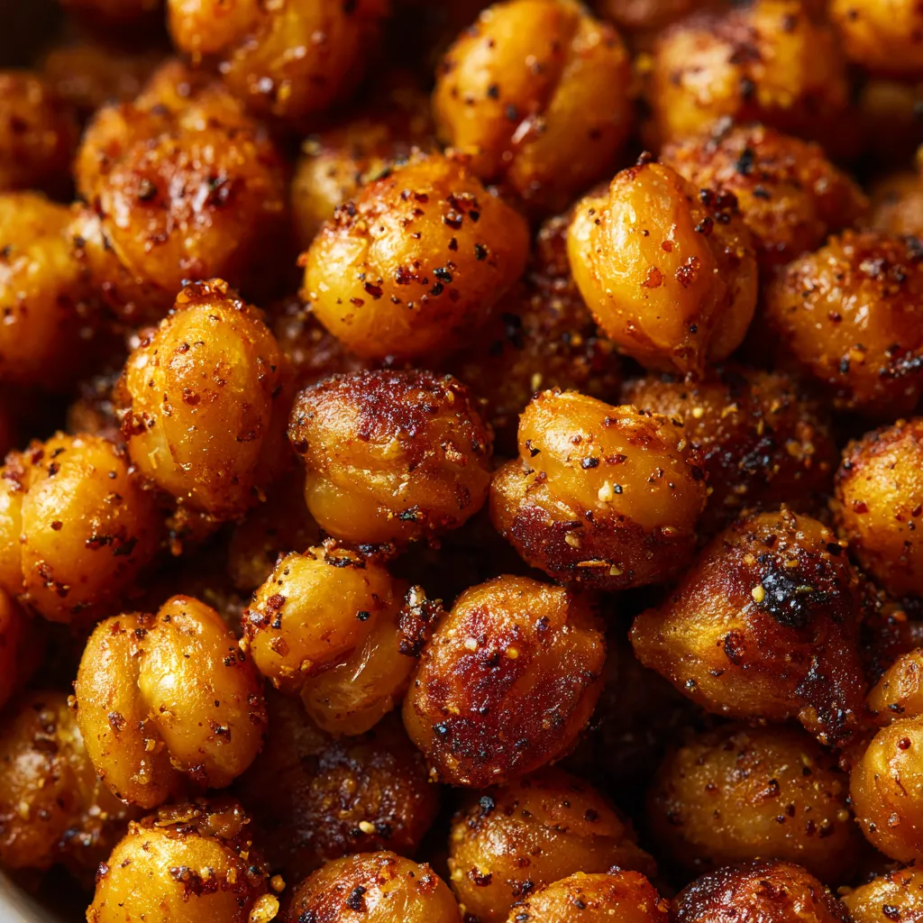 Garbanzos crujientes al horno con especias.