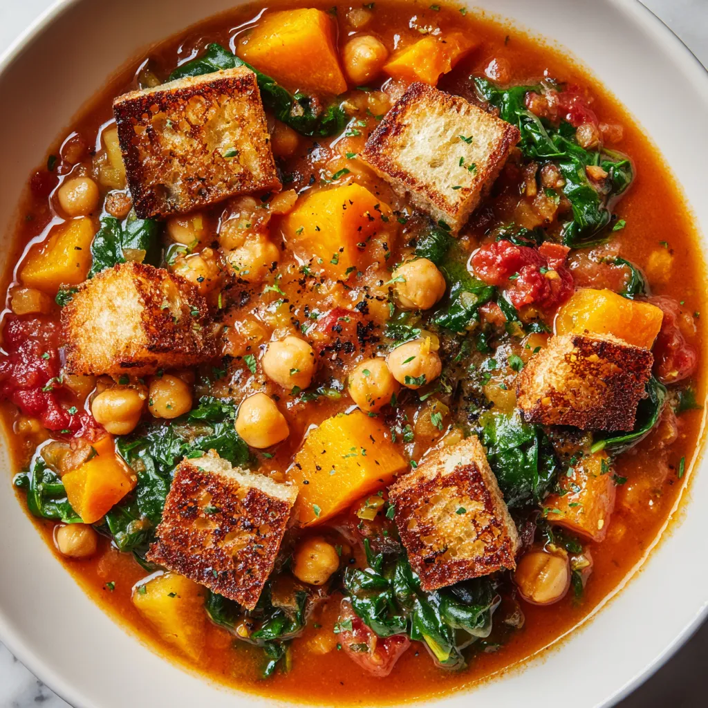 Guiso de garbanzos con calabaza y espinacas (One-Pot)