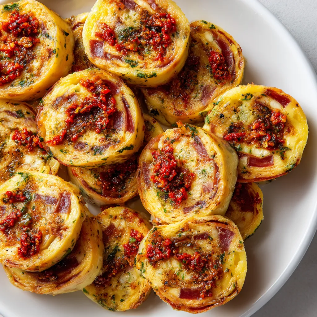 Tortilla de Patata Roulée Estilo Sushi con Ibérico & Pesto de Pimiento.