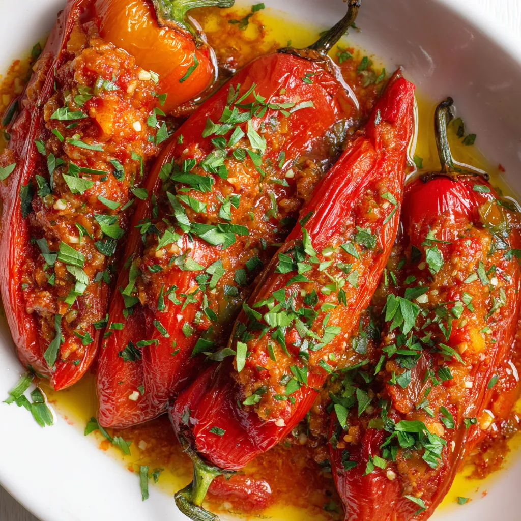 Pimientos del Piquillo Rellenos de Ragú de Cerdo & Sardinas.