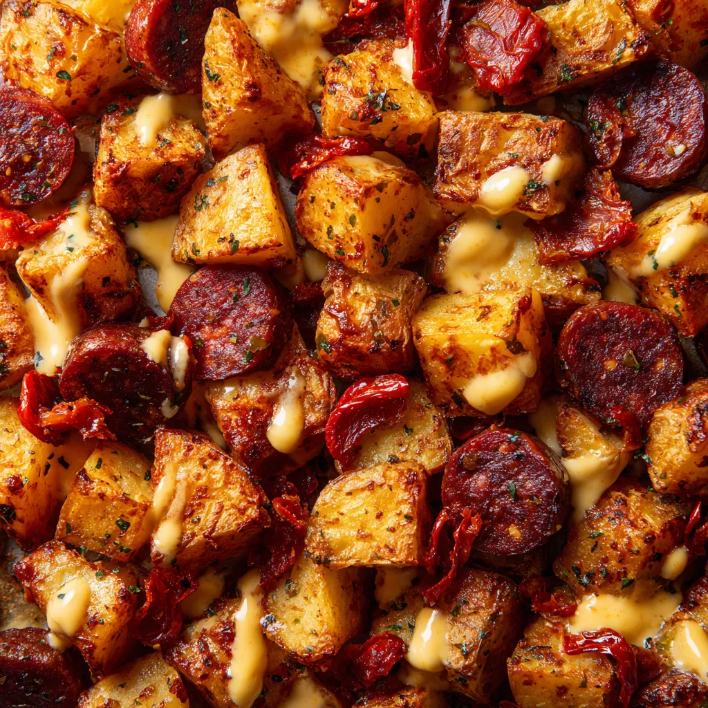 Patatas Bravas al Horno con Ibérico & Alioli de Miel.