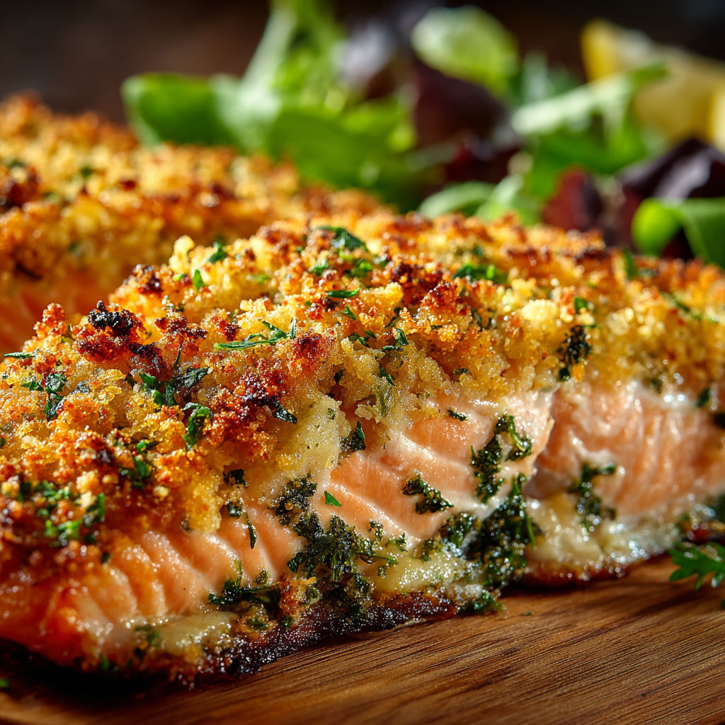 A piece of salmon with herbs and citrus on top.