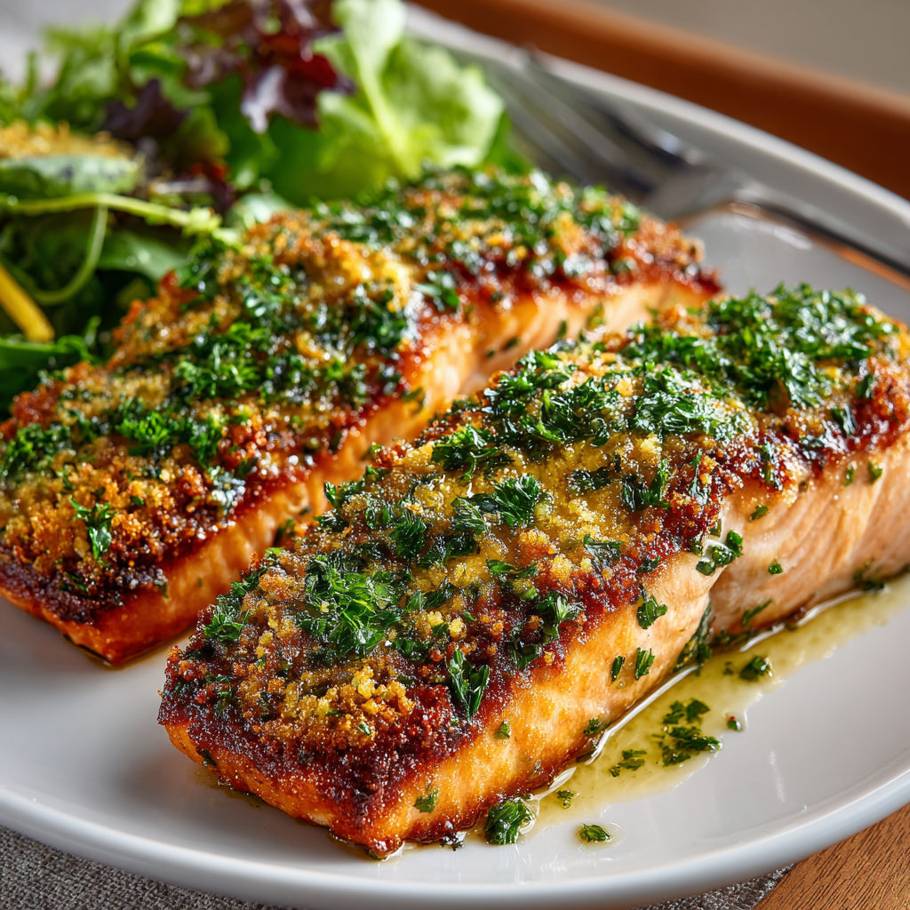 Salmon with herbs and citrus.