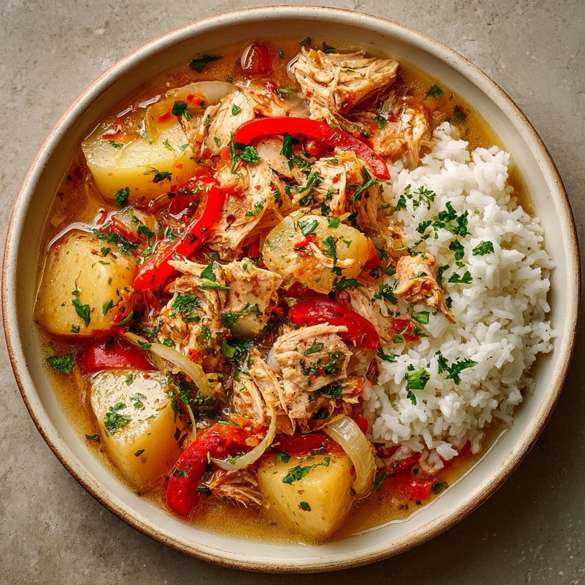 Marmitako: plato tradicional de atún con patatas, con un delicioso aroma a marisco fresco.
