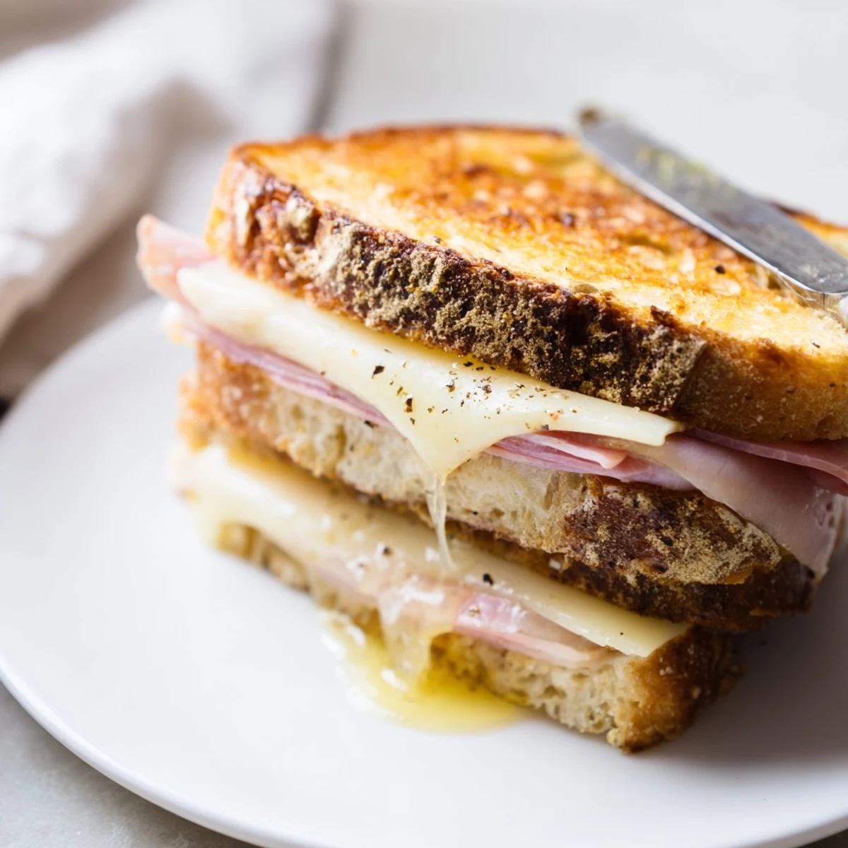 Tostadas crujientes de jamón serrano y queso manchego perfectas para un almuerzo rápido.  