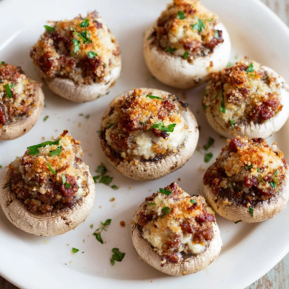Chorizo hongos rellenos