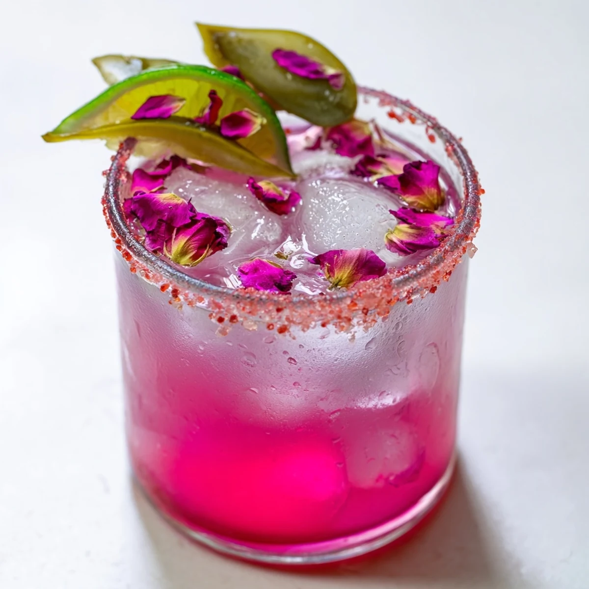 Refreshing Pink Pickle Margarita, a bright and zesty cocktail perfect for a summer gathering.