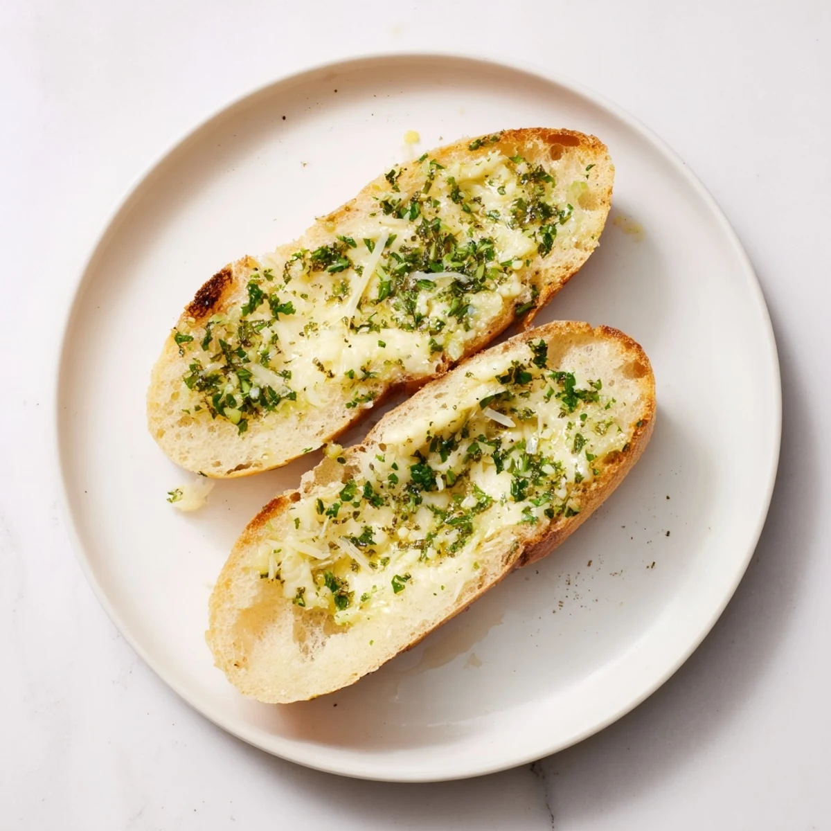 This bubbling pan of savory Quick Garlic Cheese Bread features melted mozzarella and Parmesan cheese for dipping.