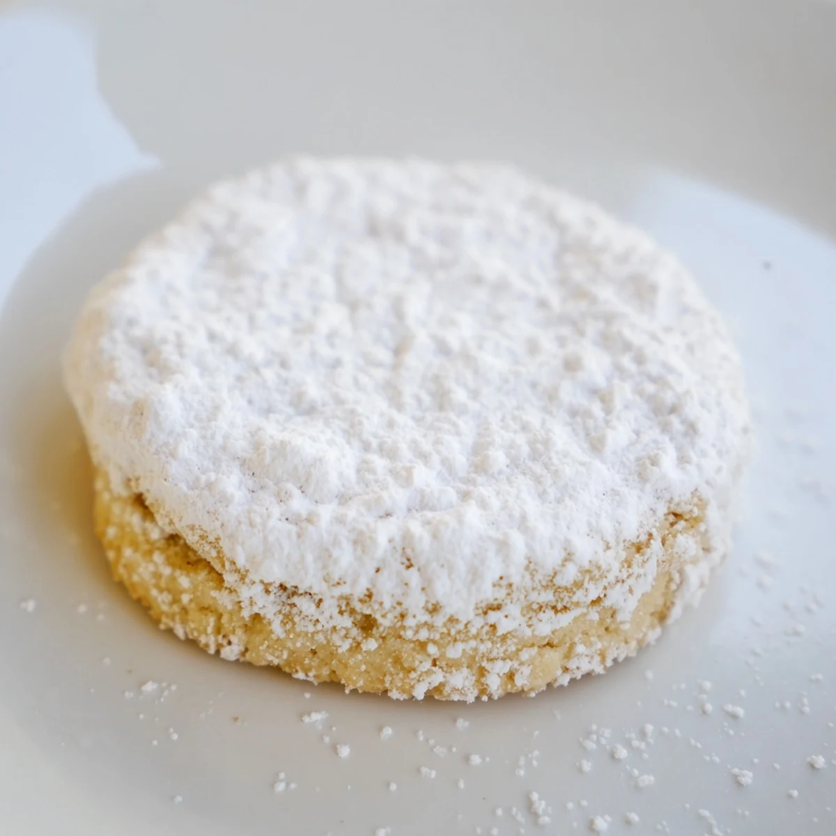 Golden-brown Quick Mantecados, crumbly Spanish shortbread cookies, dusted with sweet powdered sugar.